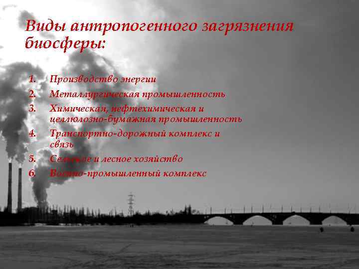 Суть загрязнения биосферы. Виды загрязнения биосферы. Антропогенное загрязнение биосферы. Виды антропогенного загрязнения. Проблемы загрязнения биосферы.