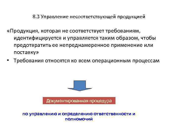 Процедура управления несоответствующей продукцией образец