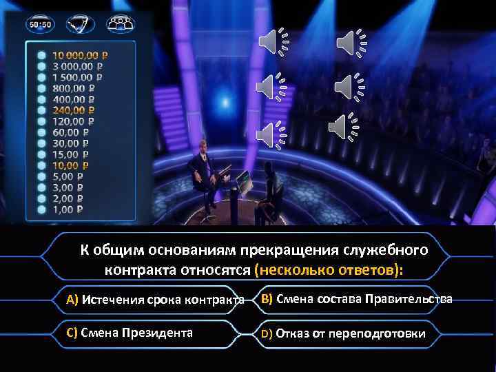 К общим основаниям прекращения служебного контракта относятся (несколько ответов): A) Истечения срока контракта B)