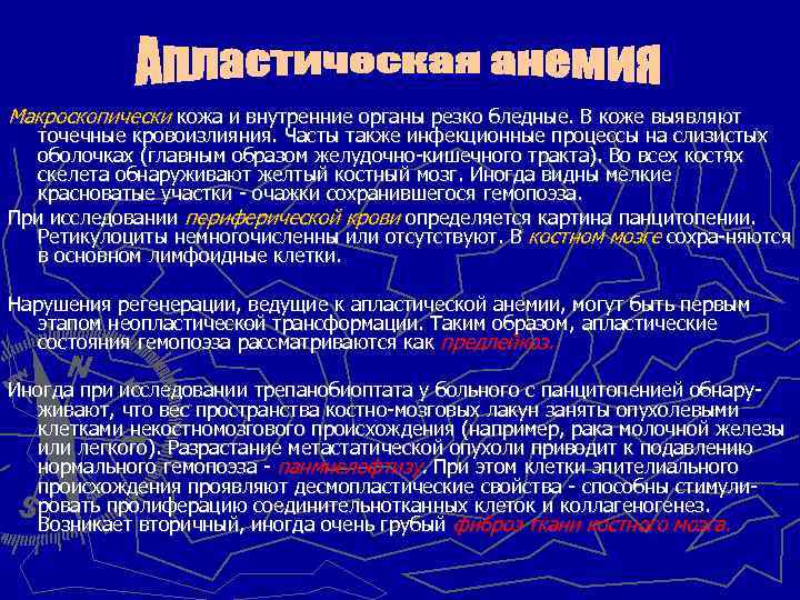 Макроскопически кожа и внутренние органы резко бледные. В коже выявляют точечные кровоизлияния. Часты также