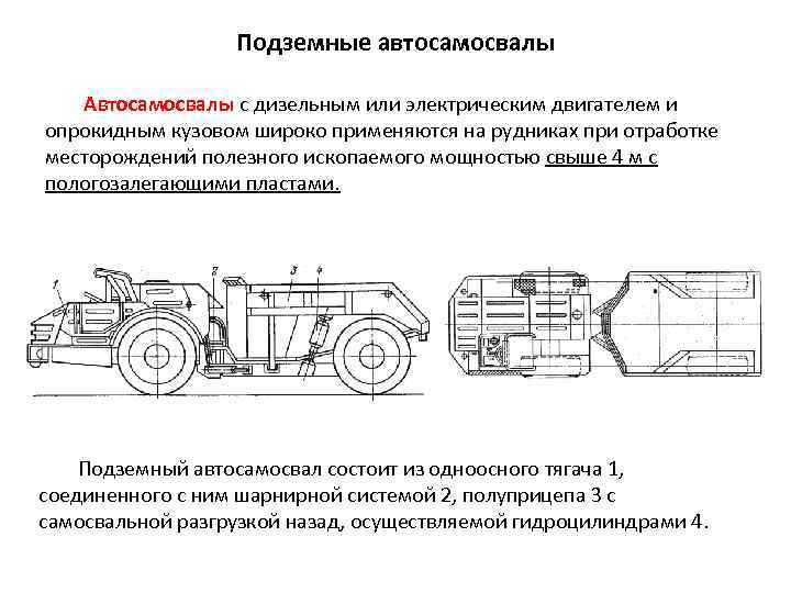 Компоновочные схемы автосамосвалов