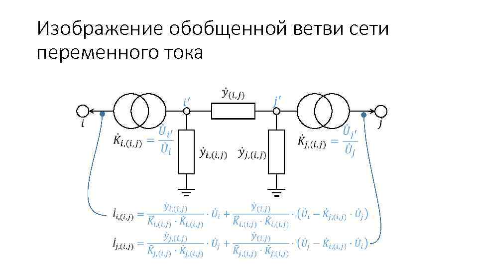 Изображение обобщенной ветви сети переменного тока 