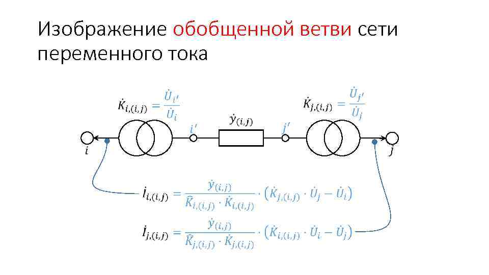 Изображение обобщенной ветви сети переменного тока 