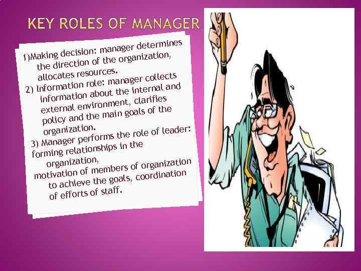 mines nager deter ision: ma zation, )Making dec 1 f the organi no the