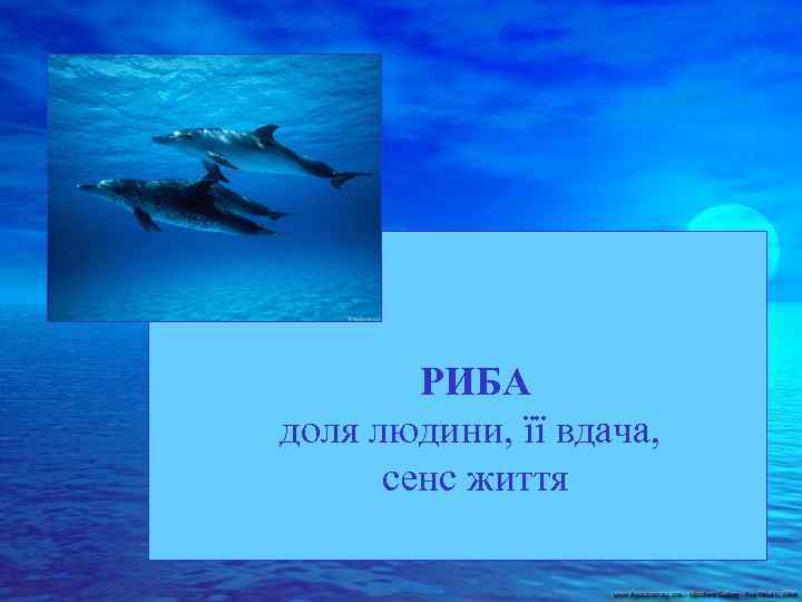 РИБА доля людини, її вдача, сенс життя 