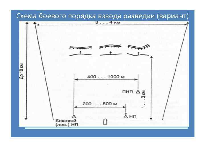 Схема боевого порядка взвода разведки (вариант) 