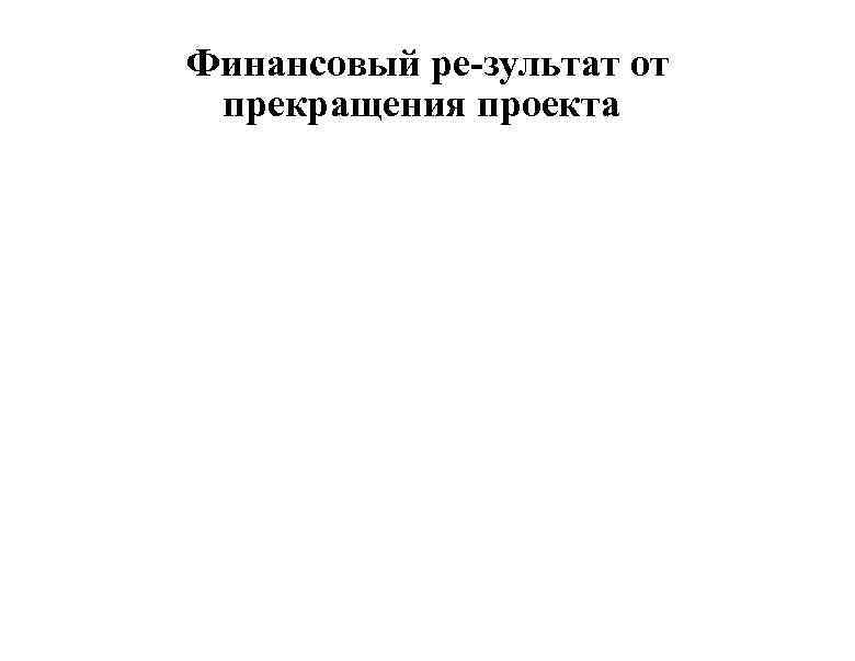 Финансовый ре зультат от прекращения проекта 