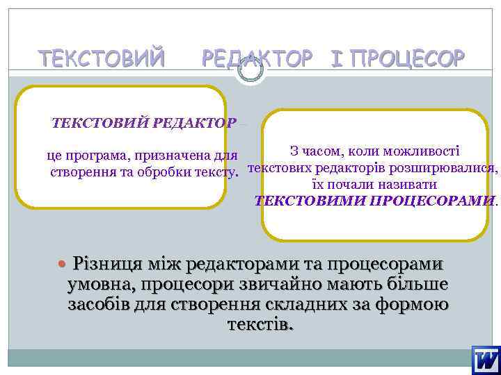 ТЕКСТОВИЙ РЕДАКТОР І ПРОЦЕСОР ТЕКСТОВИЙ РЕДАКТОР – З часом, коли можливості це програма, призначена