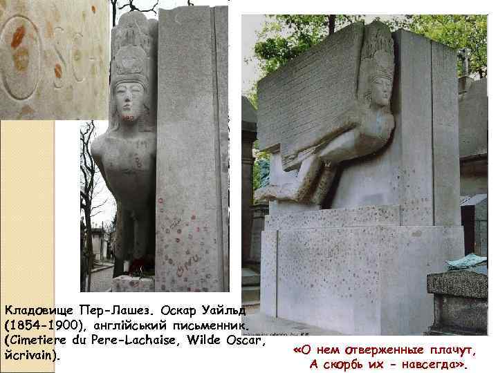 Кладовище Пер-Лашез. Оскар Уайльд (1854 -1900), англійський письменник. (Cimetiere du Pere-Lachaise, Wilde Oscar, йcrivain).
