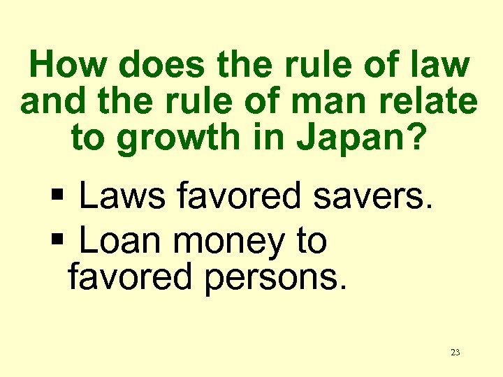 How does the rule of law and the rule of man relate to growth