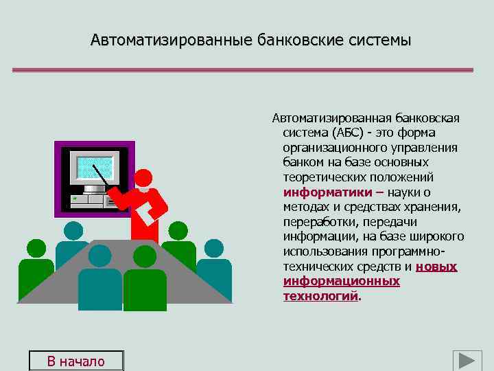 Автоматизированные банковские системы Автоматизированная банковская система (АБС) - это форма организационного управления банком на