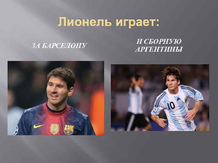 Лионель играет: ЗА БАРСЕЛОНУ И СБОРНУЮ АРГЕНТИНЫ 