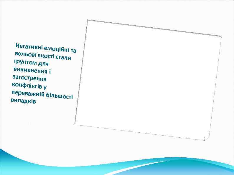 Негативні емо ційні та вольові якост і стали грунтом для виникнення і загострення конфліктів