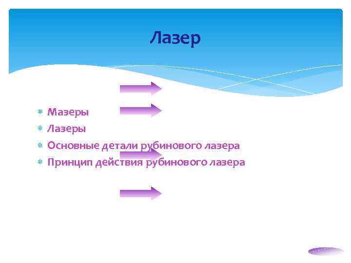Лазер Мазеры Лазеры Основные детали рубинового лазера Принцип действия рубинового лазера 