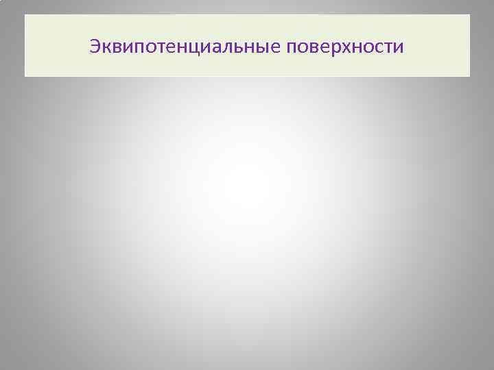 Эквипотенциальные поверхности 