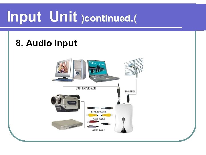Input Unit )continued. ( 8. Audio input 