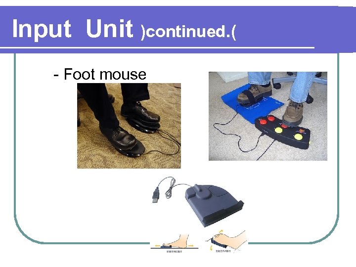 Input Unit )continued. ( - Foot mouse 