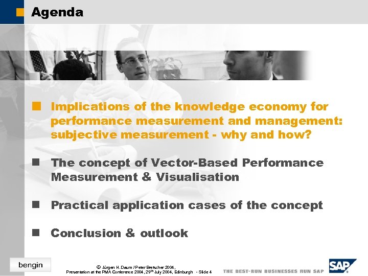 Agenda ¢ Implications of the knowledge economy for performance measurement and management: subjective measurement