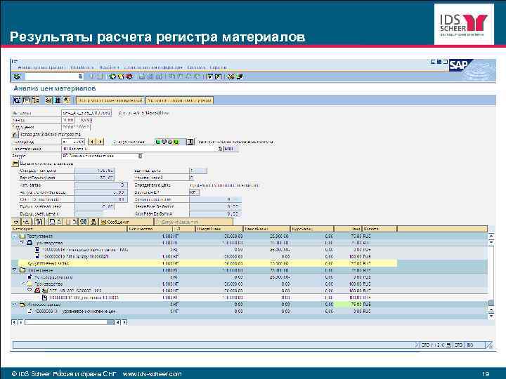 Результаты расчета регистра материалов © IDS Scheer Россия и страны СНГ www. ids-scheer. com