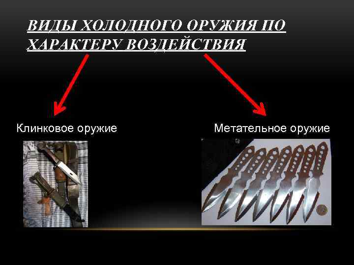 Составьте схему классификации холодного оружия