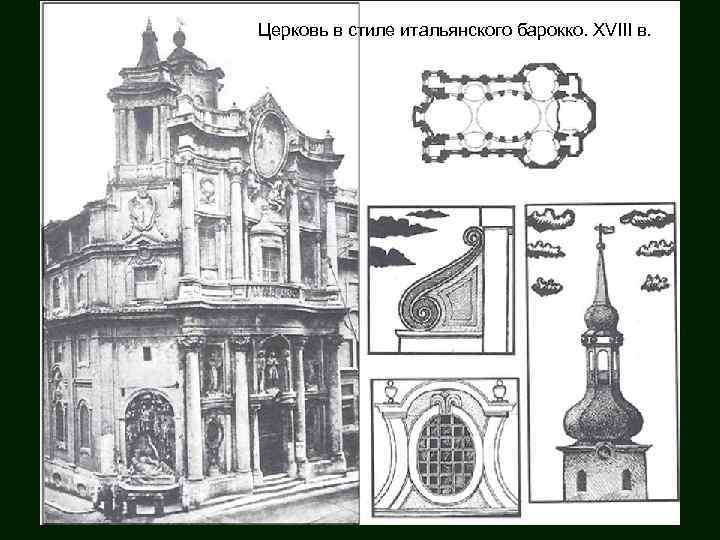 Церковь в стиле итальянского барокко. XVIII в. 