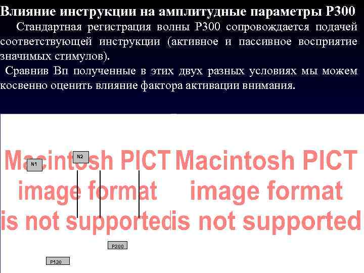 Влияние инструкции на амплитудные параметры Р 300 Стандартная регистрация волны Р 300 сопровождается подачей