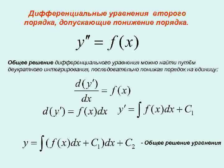 Решение линейного дифференциального уравнения второго порядка