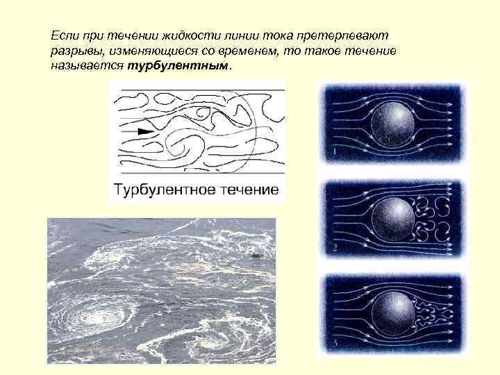 Если при течении жидкости линии тока претерпевают разрывы, изменяющиеся со временем, то такое течение