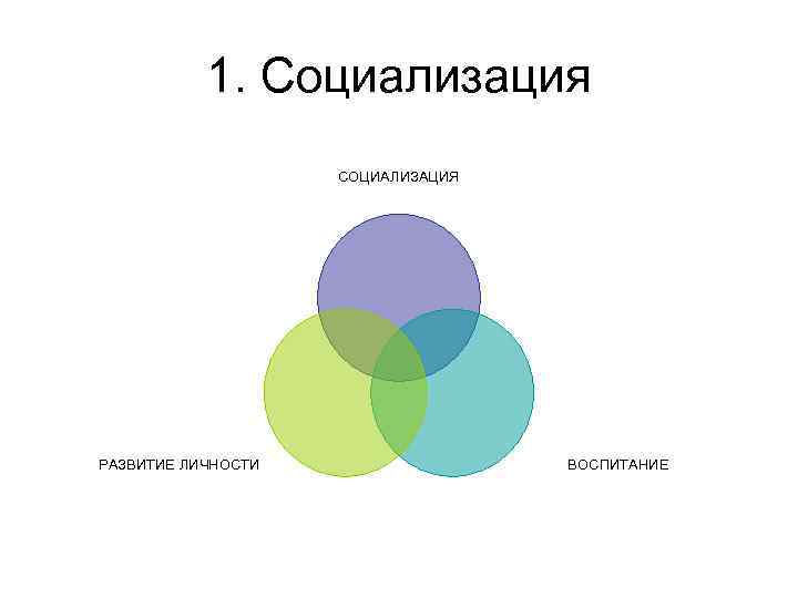 1. Социализация СОЦИАЛИЗАЦИЯ РАЗВИТИЕ ЛИЧНОСТИ ВОСПИТАНИЕ 