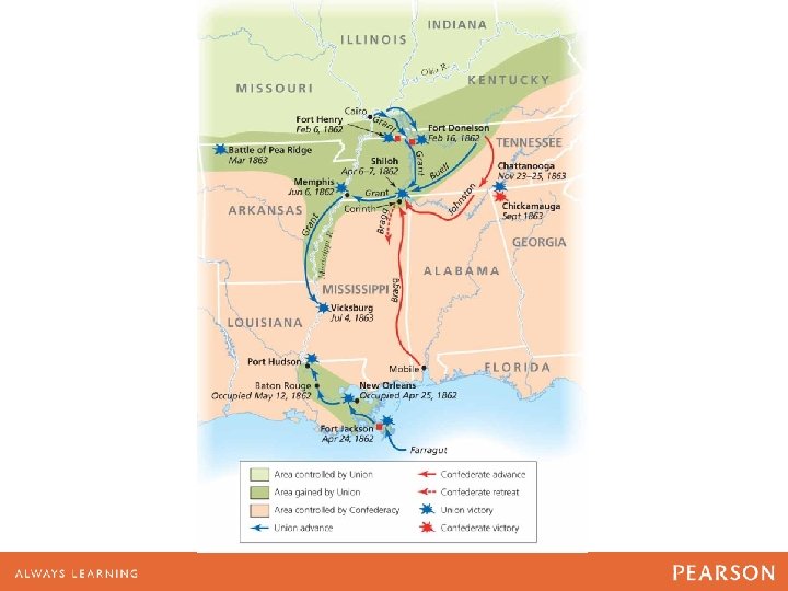 MAP 16. 3 Major Battles in the Interior, 1862– 63 