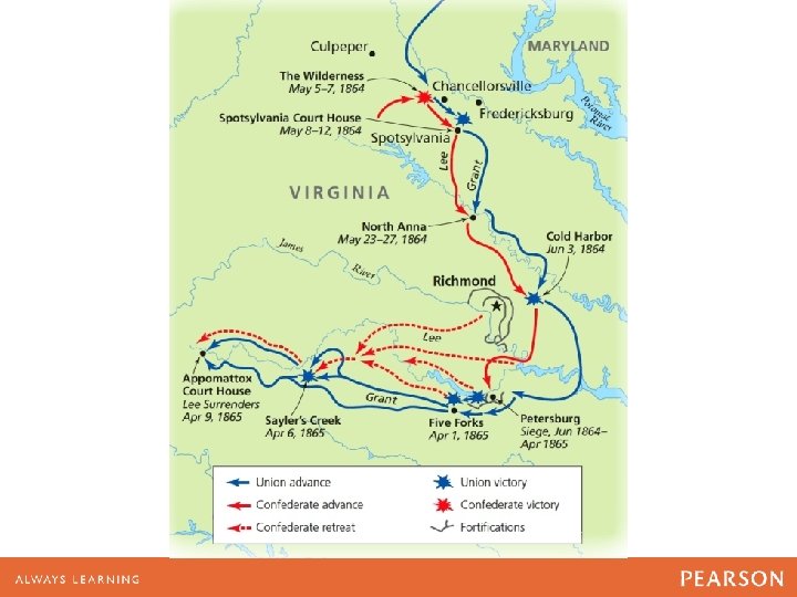 MAP 16. 5 The Final Battles in Virginia, 1864– 65 