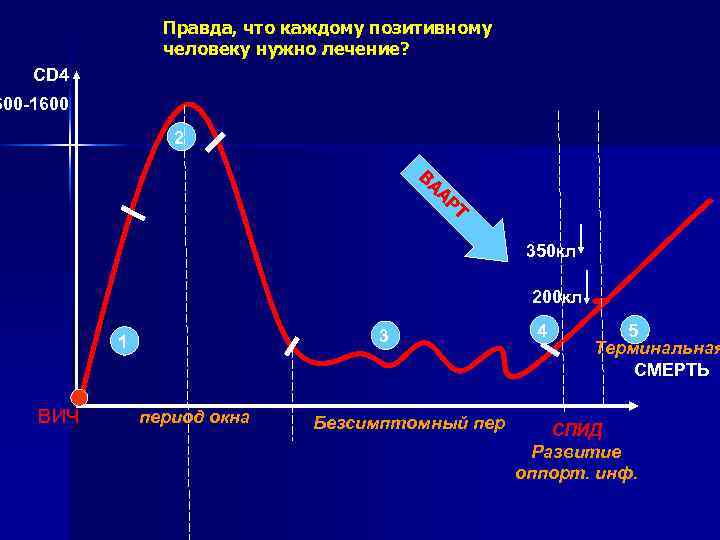Правда, что каждому позитивному человеку нужно лечение? CD 4 600 -1600 2 Т АР