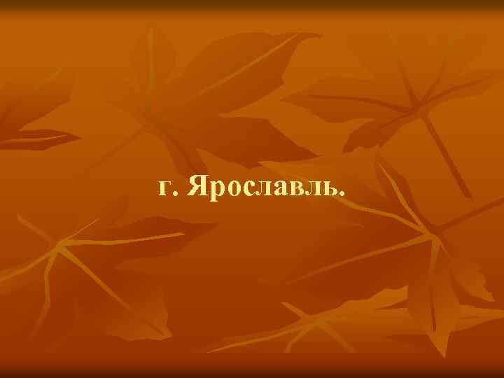 г. Ярославль. 