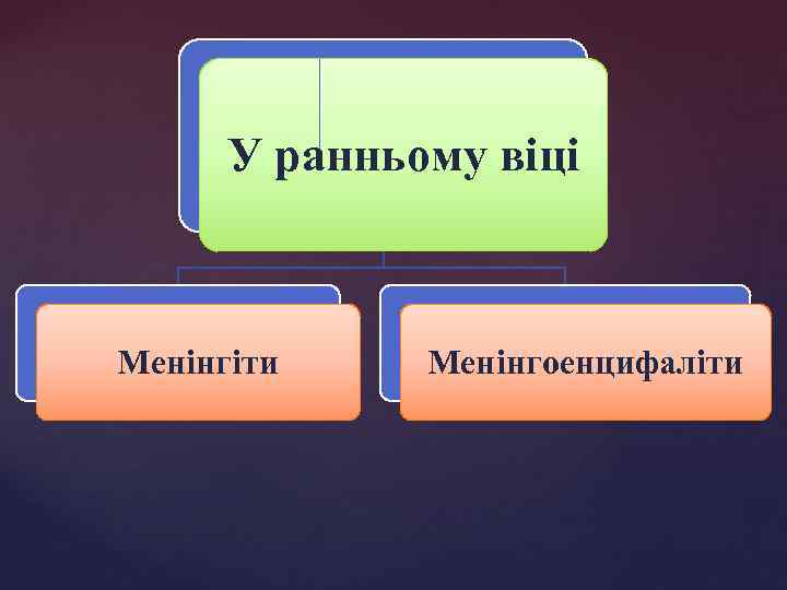 У ранньому віці Менінгіти Менінгоенцифаліти 