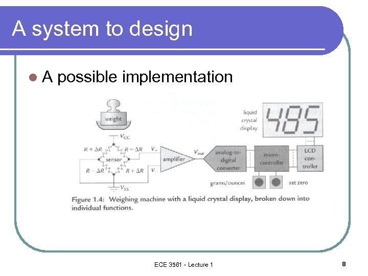 A system to design l. A possible implementation ECE 3561 - Lecture 1 8