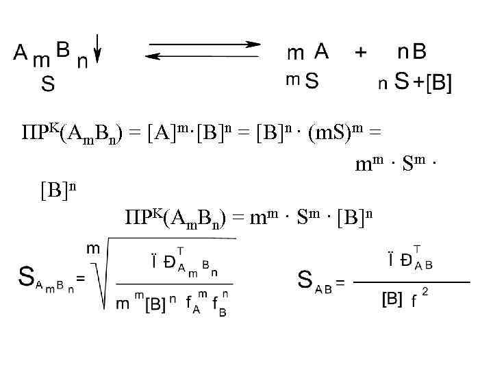 ПРK(Am. Bn) = [A]m·[B]n = [B]n · (m. S)m = m m · Sm