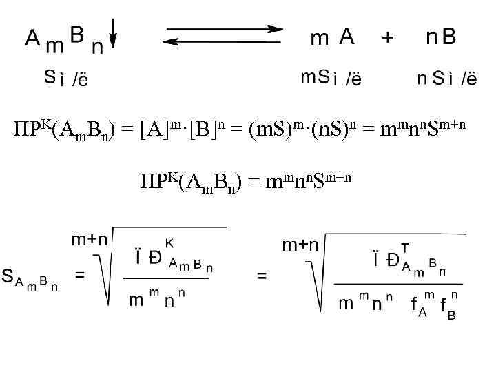 ПРK(Am. Bn) = [A]m·[B]n = (m. S)m·(n. S)n = mmnn. Sm+n ПРK(Am. Bn) =