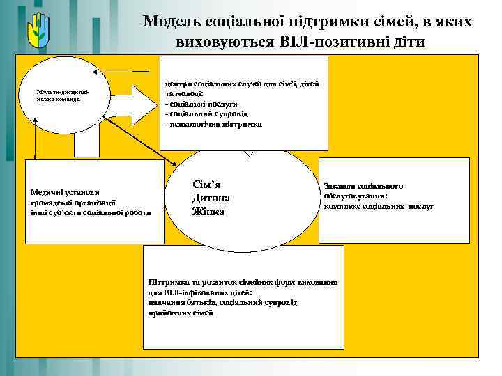 Модель соціальної підтримки сімей, в яких виховуються ВІЛ-позитивні діти центри соціальних служб для сім’ї,