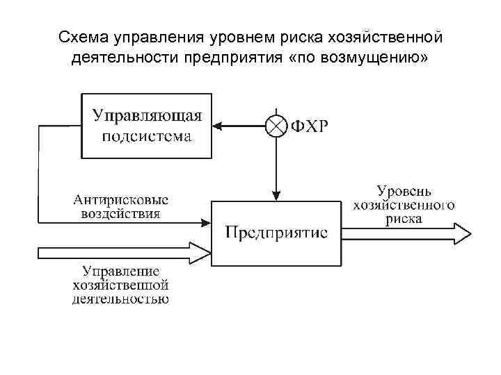 Схема управления уровнем риска хозяйственной деятельности предприятия «по возмущению» 