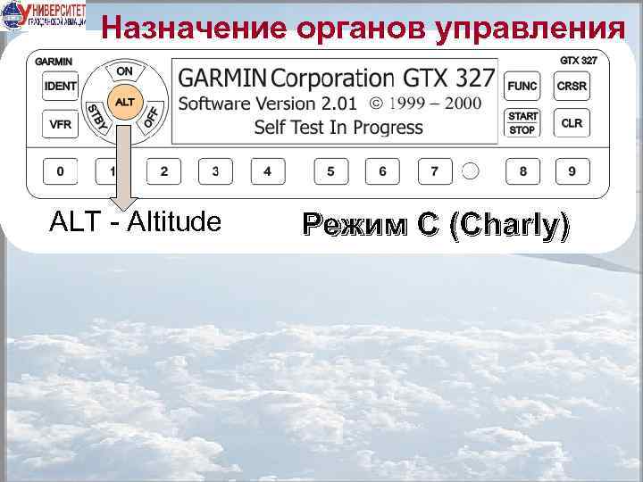 Назначение органов управления ALT - Altitude Режим С (Charly) 