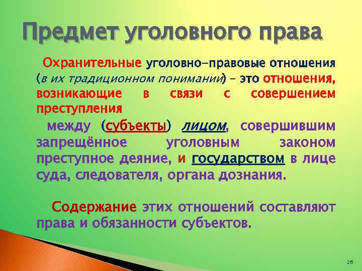 Заполни схему указав виды уголовно правовых отношений