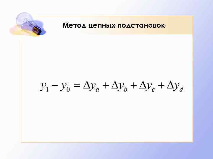Метод цепных подстановок 