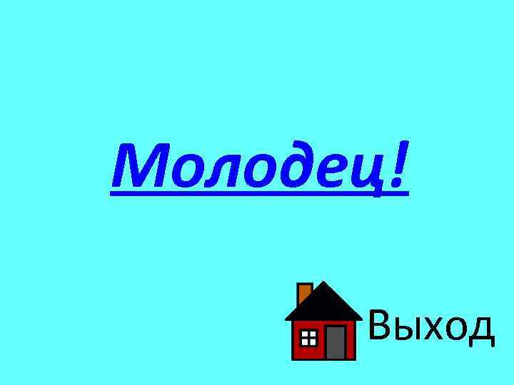 Молодец! Выход 