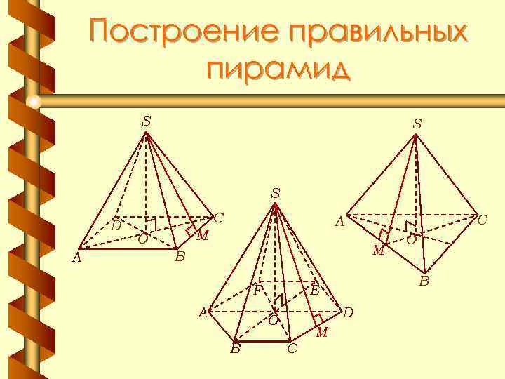 Построение правильных пирамид S S S D А C M O С А M