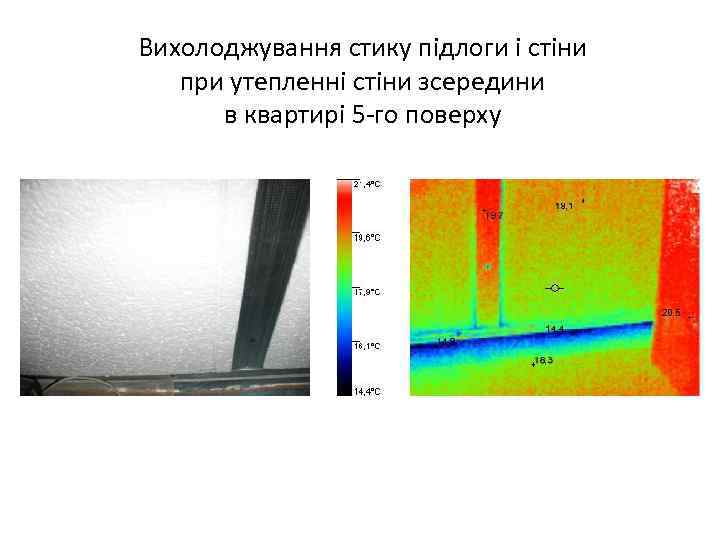 Вихолоджування стику підлоги і стіни при утепленні стіни зсередини в квартирі 5 -го поверху