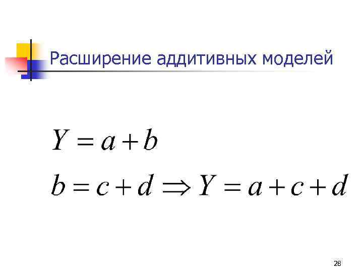 Расширение аддитивных моделей 28 