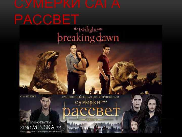 СУМЕРКИ САГА РАССВЕТ 