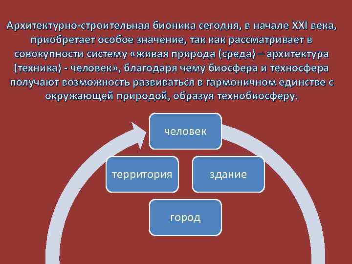 Архитектурно-строительная бионика сегодня, в начале XXI века, приобретает особое значение, так как рассматривает в