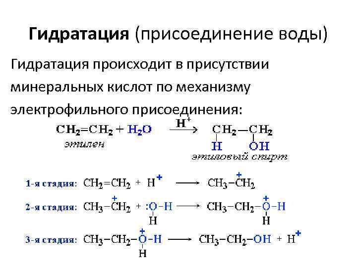 Гидратация алкена