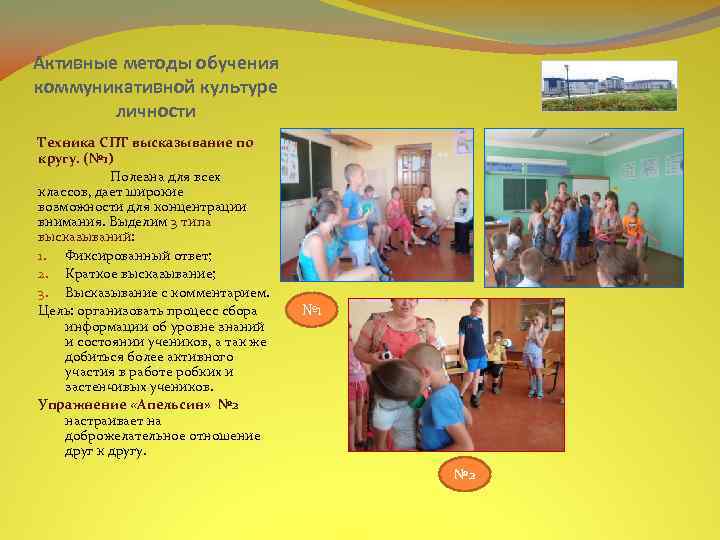 Активные методы обучения коммуникативной культуре личности Техника СПТ высказывание по кругу. (№ 1) Полезна